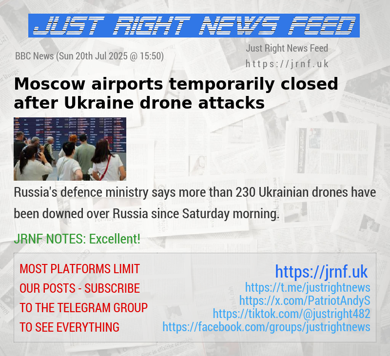 Moscow airports temporarily closed after Ukraine drone attacks