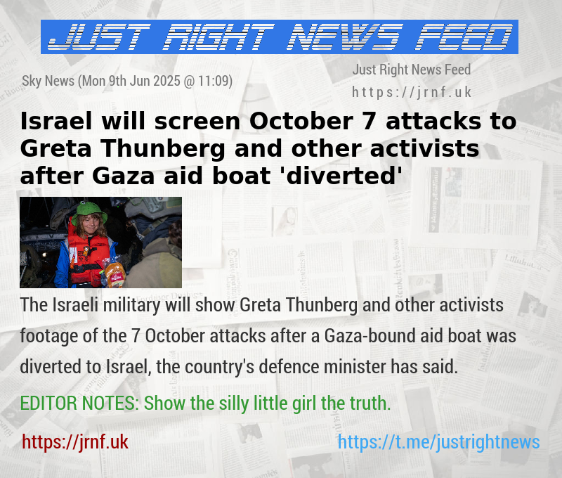 Israel will screen October 7 attacks to Greta Thunberg and other activists after Gaza aid boat ’diverted’