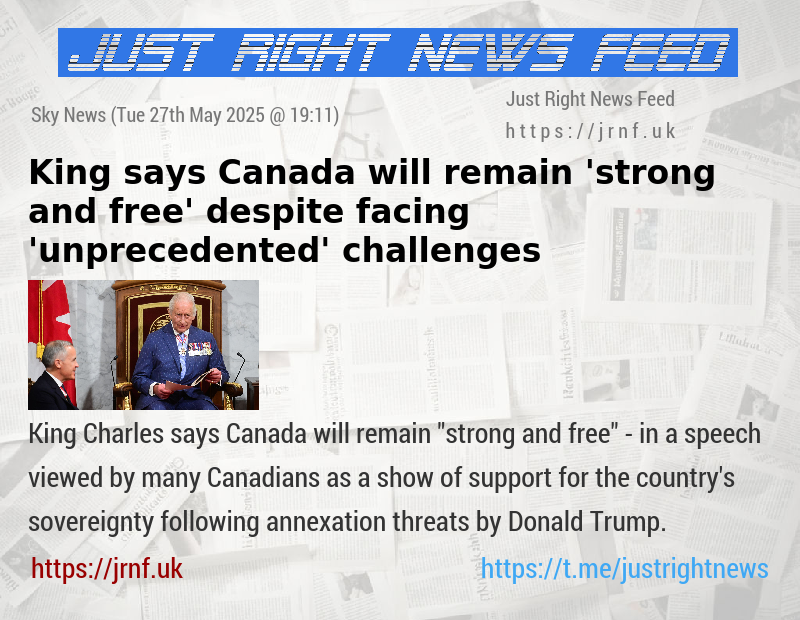 King says Canada will remain ’strong and free’ despite facing ’unprecedented’ challenges