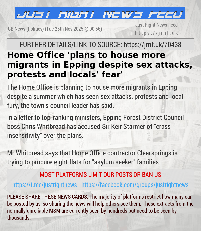 Home Office ’plans to house more migrants in Epping despite sex attacks, protests and locals’ fear’