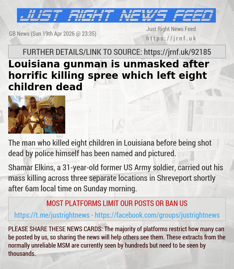 Louisiana gunman is unmasked after horrific killing spree which left eight children dead