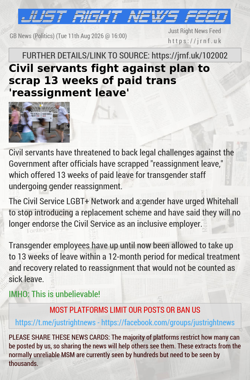 Civil servants fight against plan to scrap 13 weeks of paid trans ’reassignment leave’