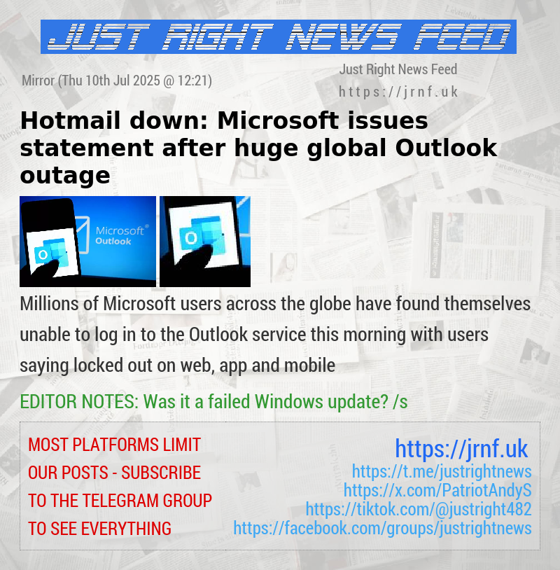 Hotmail down: Microsoft issues statement after huge global Outlook outage