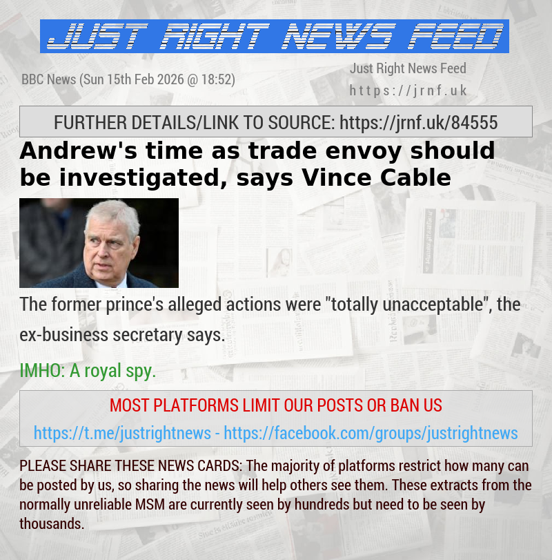 Andrew’s time as trade envoy should be investigated, says Vince Cable