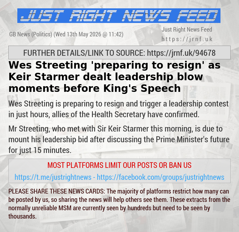 Wes Streeting ’preparing to resign’ as Keir Starmer dealt leadership blow moments before King’s Speech
