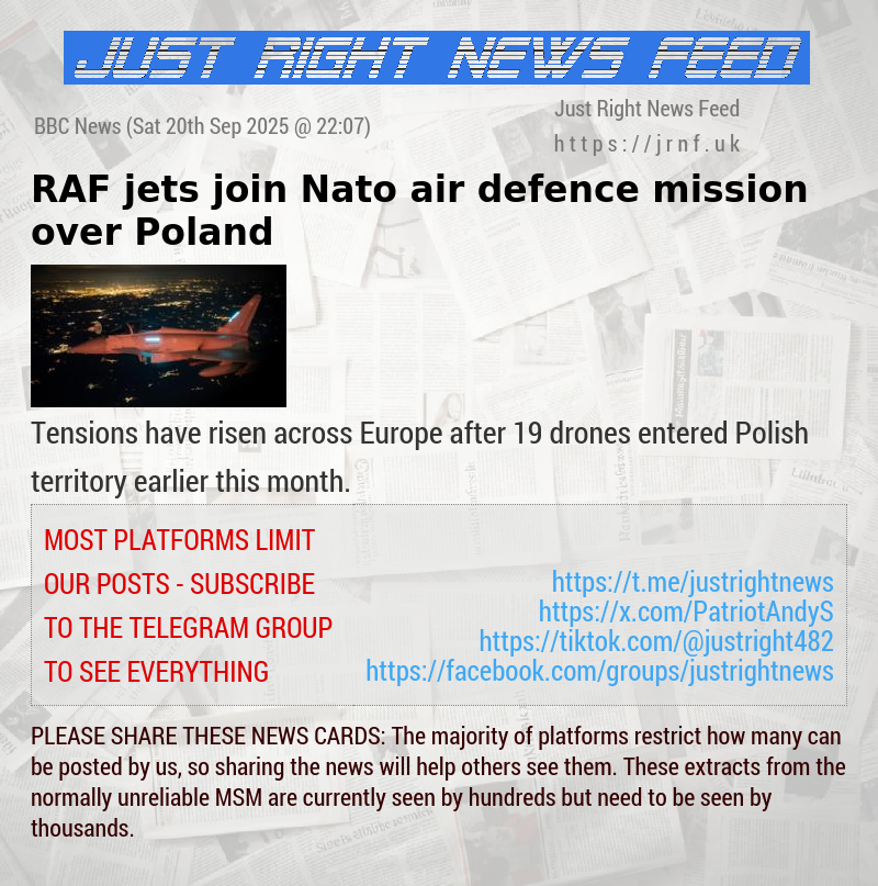 RAF jets join Nato air defence mission over Poland