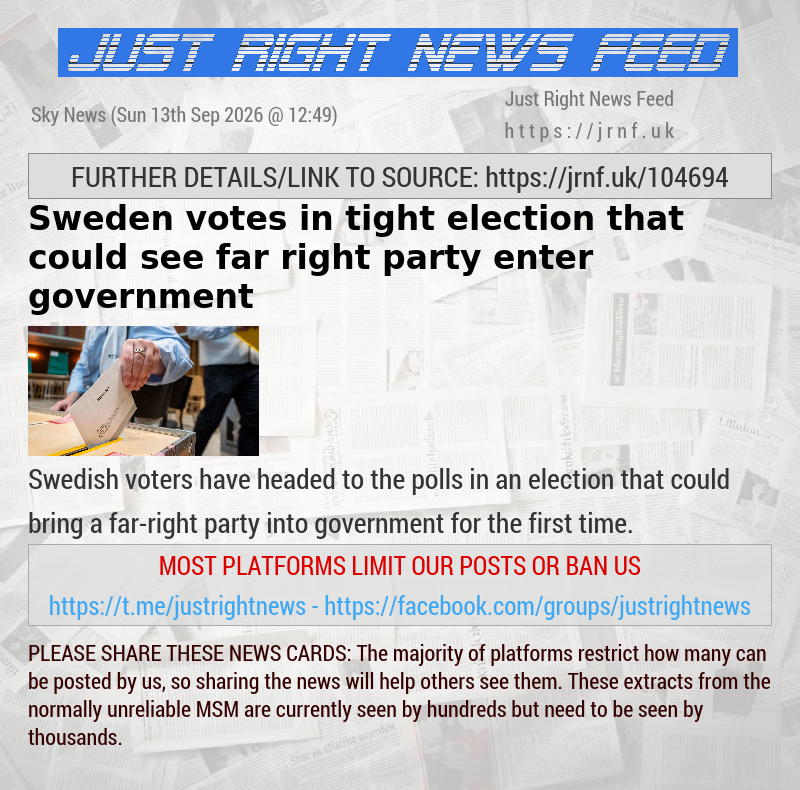 Sweden votes in tight election that could see far—right party enter government