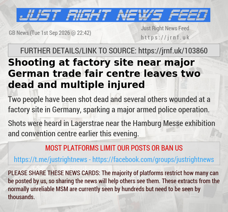 Shooting at factory site near major German trade fair centre leaves two dead and multiple injured
