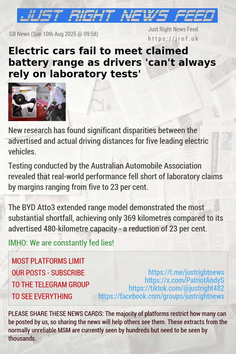Electric cars fail to meet claimed battery range as drivers ’can’t always rely on laboratory tests’