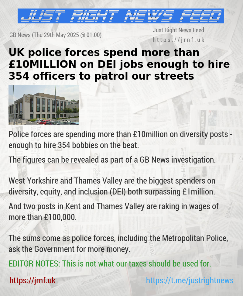 UK police forces spend more than £10MILLION on DEI jobs — enough to hire 354 officers to patrol our streets