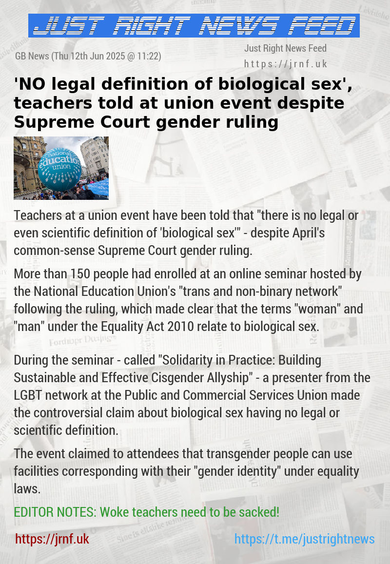 ’NO legal definition of biological sex’, teachers told at union event despite Supreme Court gender ruling