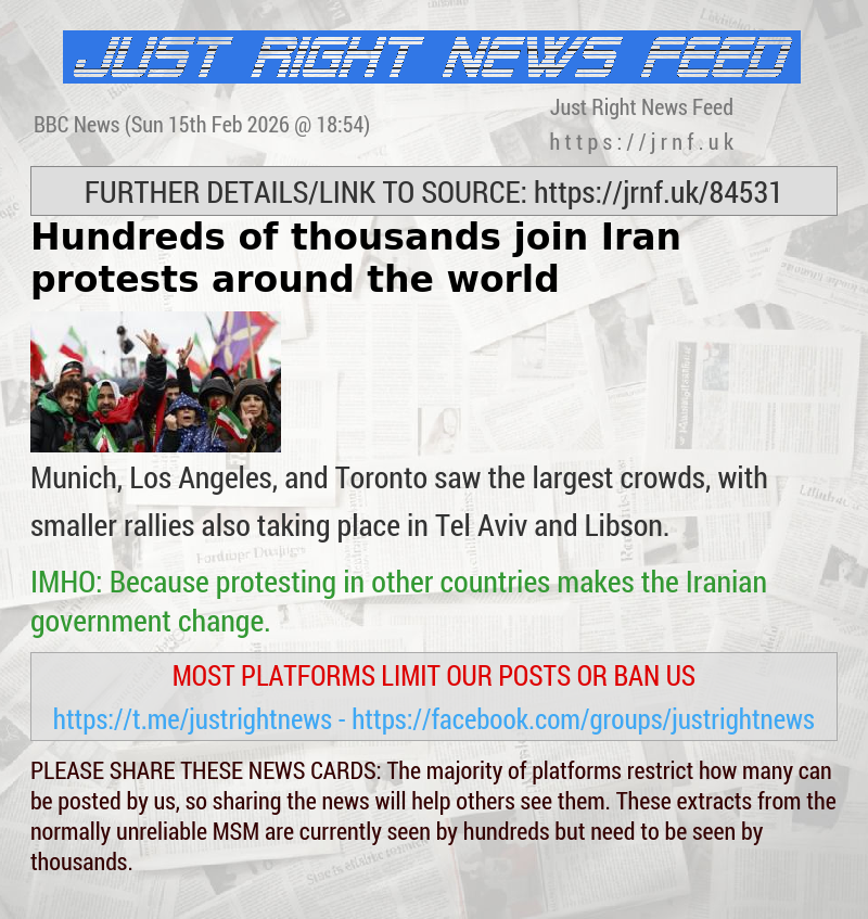 Hundreds of thousands join Iran protests around the world