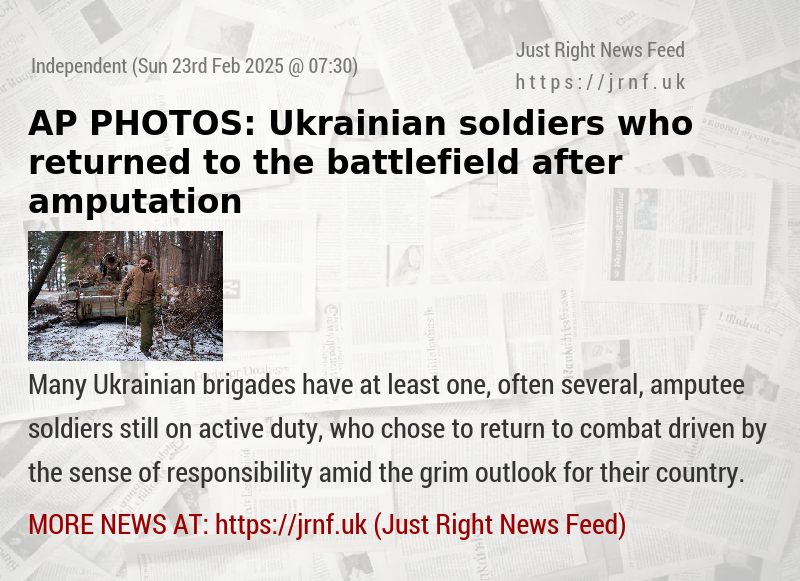 AP PHOTOS: Ukrainian soldiers who returned to the battlefield after amputation