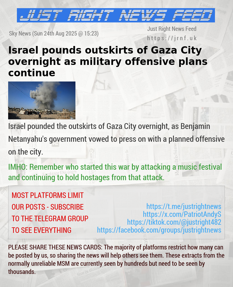 Israel pounds outskirts of Gaza City overnight as military offensive plans continue