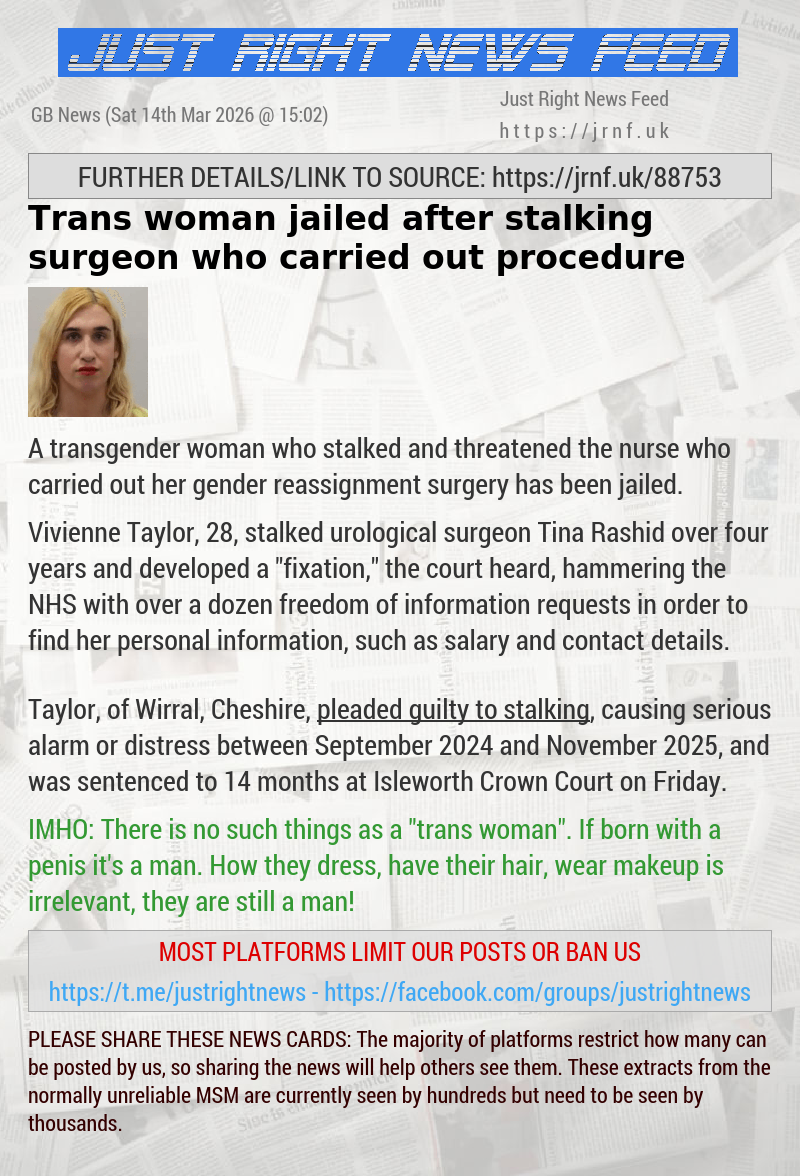 Trans woman jailed after stalking surgeon who carried out procedure