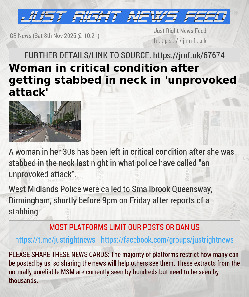 Woman in critical condition after getting stabbed in neck in ’unprovoked attack’