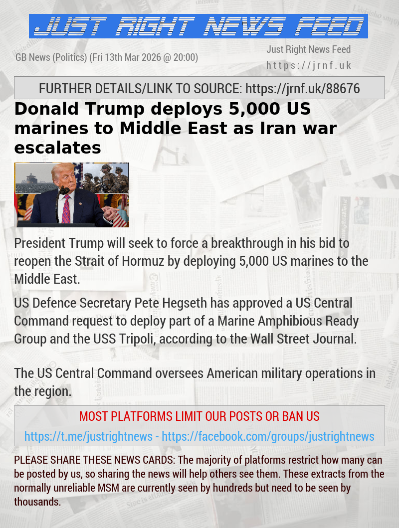Donald Trump deploys 5,000 US marines to Middle East as Iran war escalates
