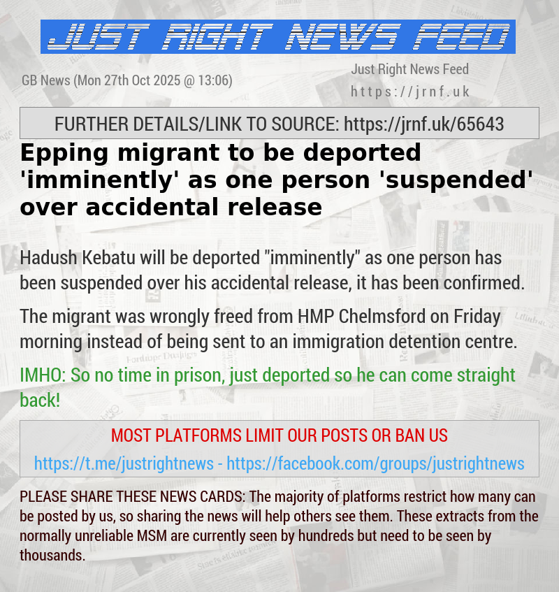 Epping migrant to be deported ’imminently’ as one person ’suspended’ over accidental release