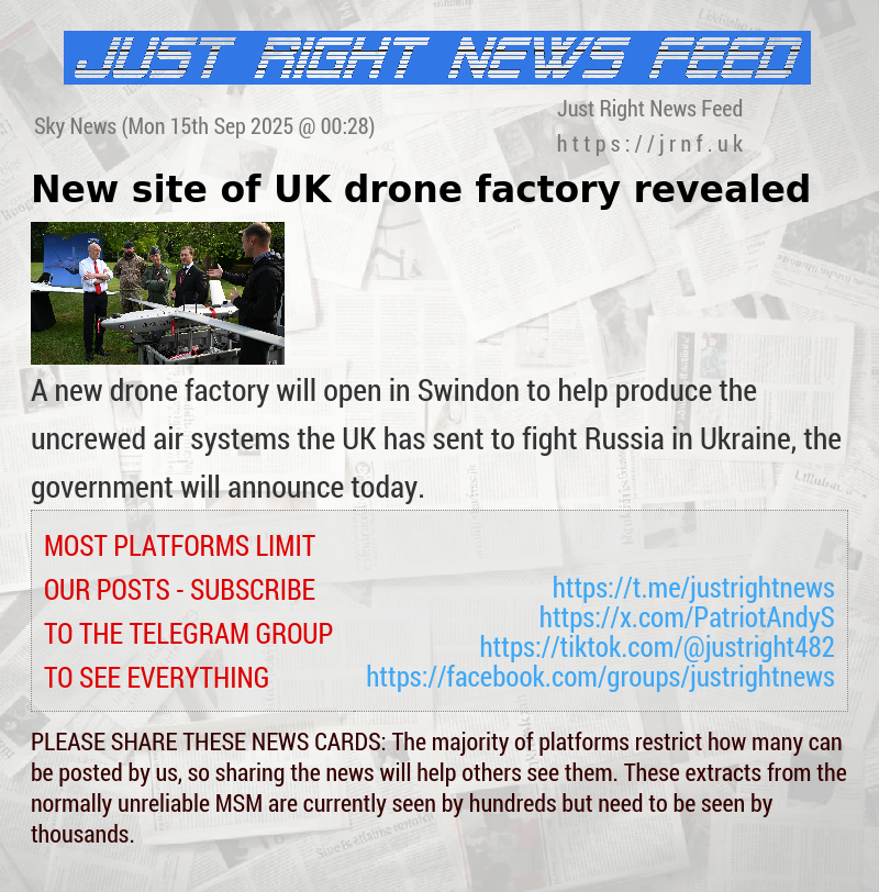 New site of UK drone factory revealed