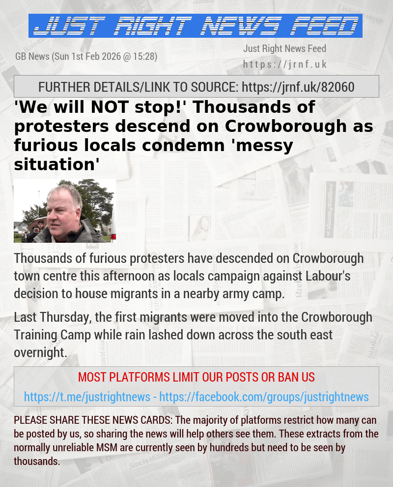 ’We will NOT stop!’ Thousands of protesters descend on Crowborough as furious locals condemn ’messy situation’