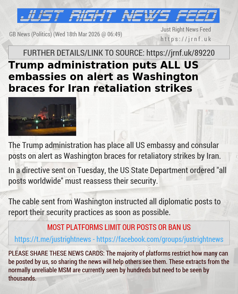 Trump administration puts ALL US embassies on alert as Washington braces for Iran retaliation strikes