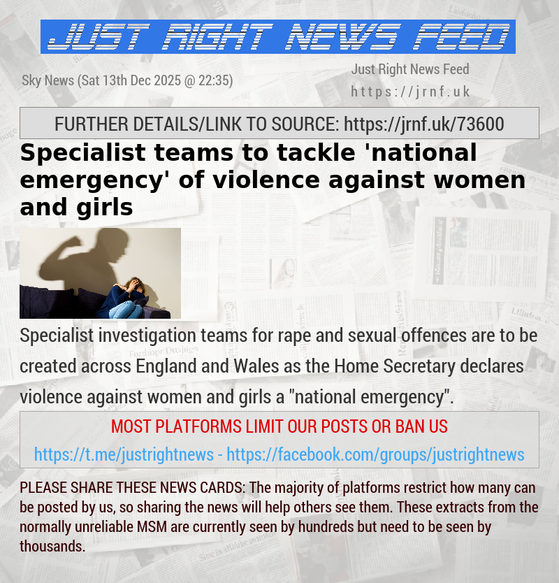 Specialist teams to tackle ’national emergency’ of violence against women and girls
