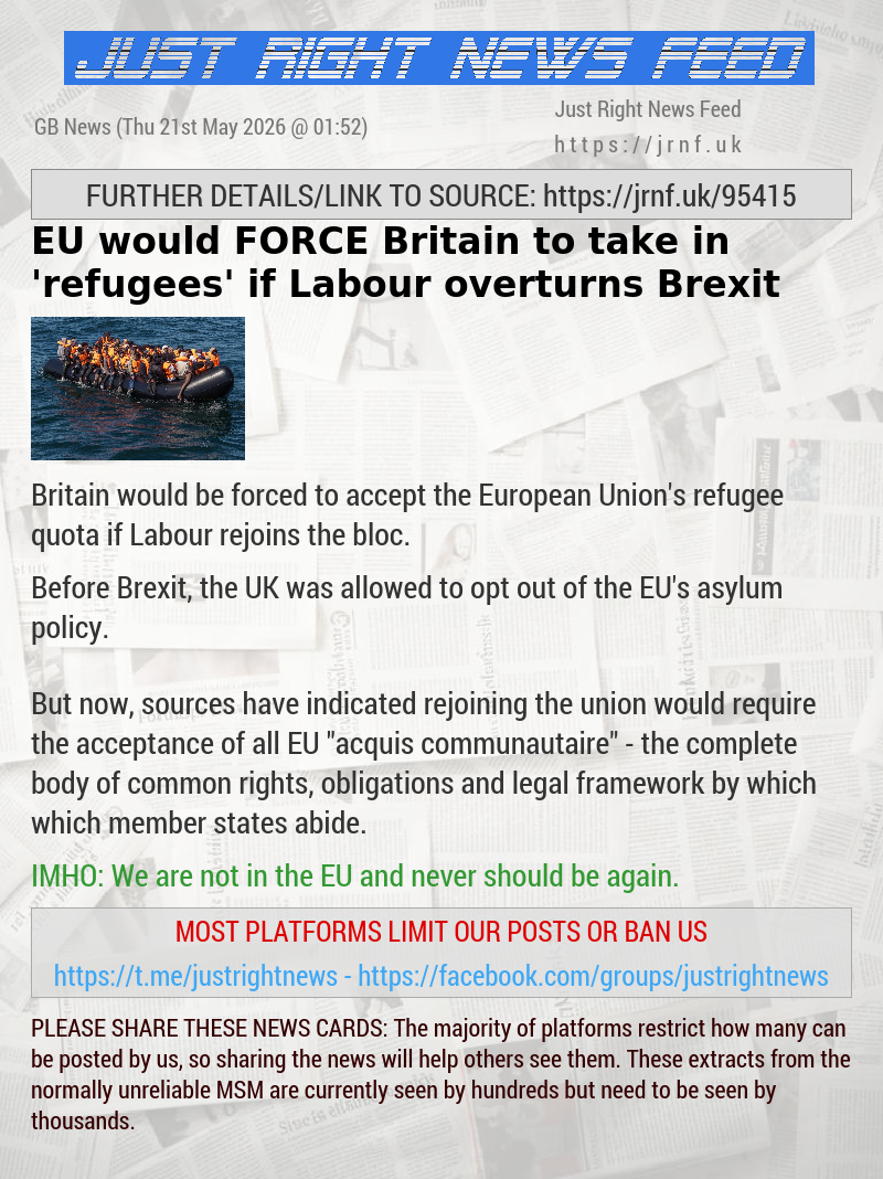 EU would FORCE Britain to take in ’refugees’ if Labour overturns Brexit