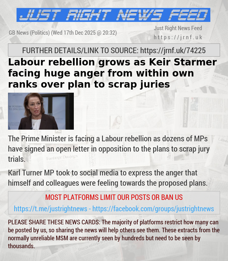 Labour rebellion grows as Keir Starmer facing huge anger from within own ranks over plan to scrap juries