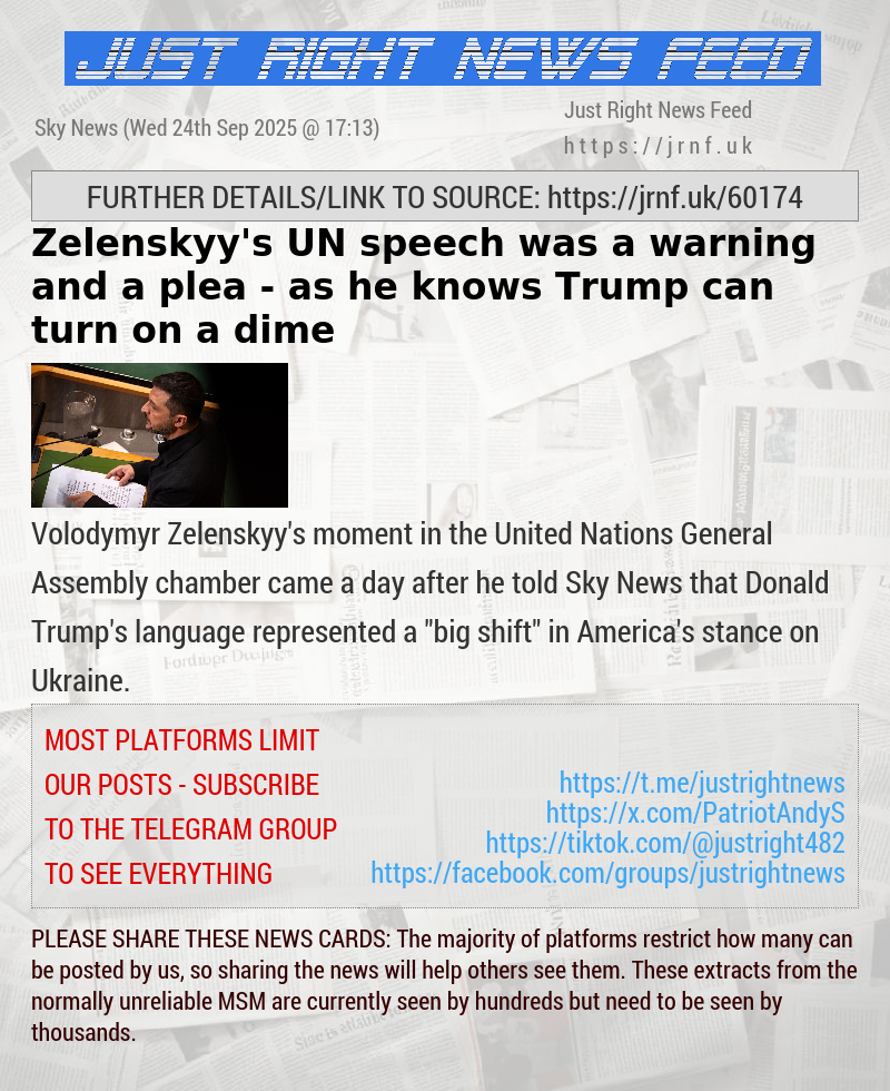 Zelenskyy’s UN speech was a warning and a plea — as he knows Trump can turn on a dime