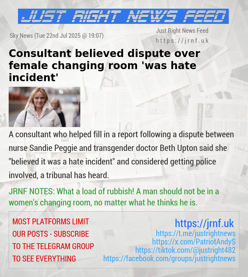 Consultant believed dispute over female changing room ’was hate incident’