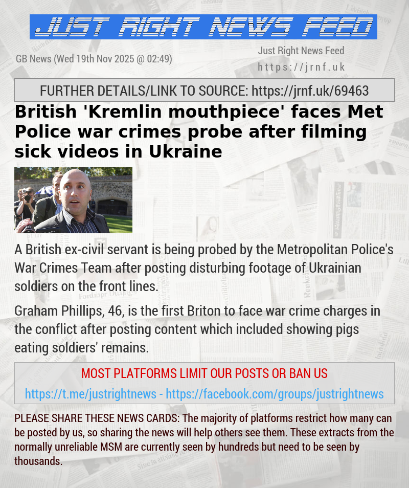 British ’Kremlin mouthpiece’ faces Met Police war crimes probe after filming sick videos in Ukraine