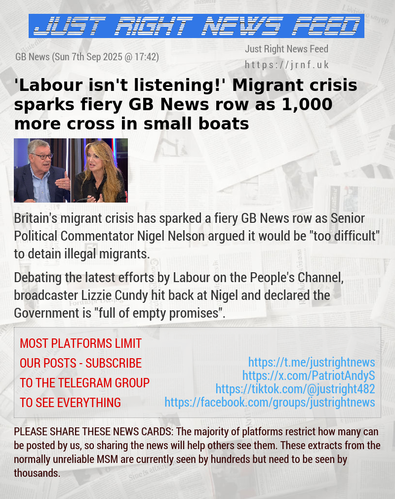 ’Labour isn’t listening!’ Migrant crisis sparks fiery GB News row as 1,000 more cross in small boats