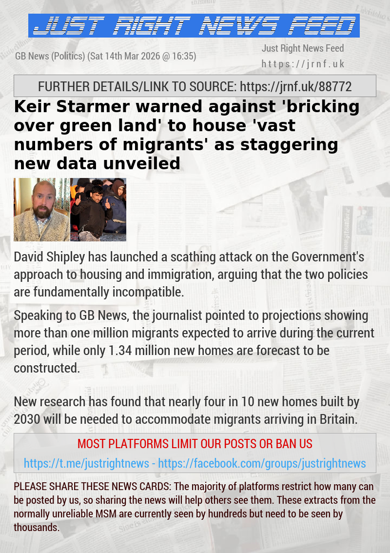 Keir Starmer warned against ’bricking over green land’ to house ’vast numbers of migrants’ as staggering new data unveiled