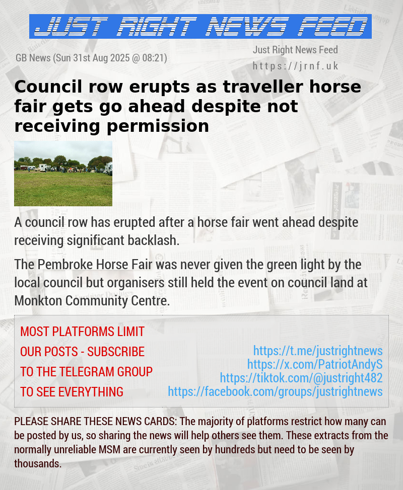 Council row erupts as traveller horse fair gets go—ahead despite not receiving permission
