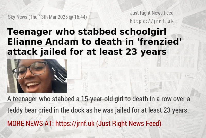Teenager who stabbed schoolgirl Elianne Andam to death in ’frenzied’ attack jailed for at least 23 years