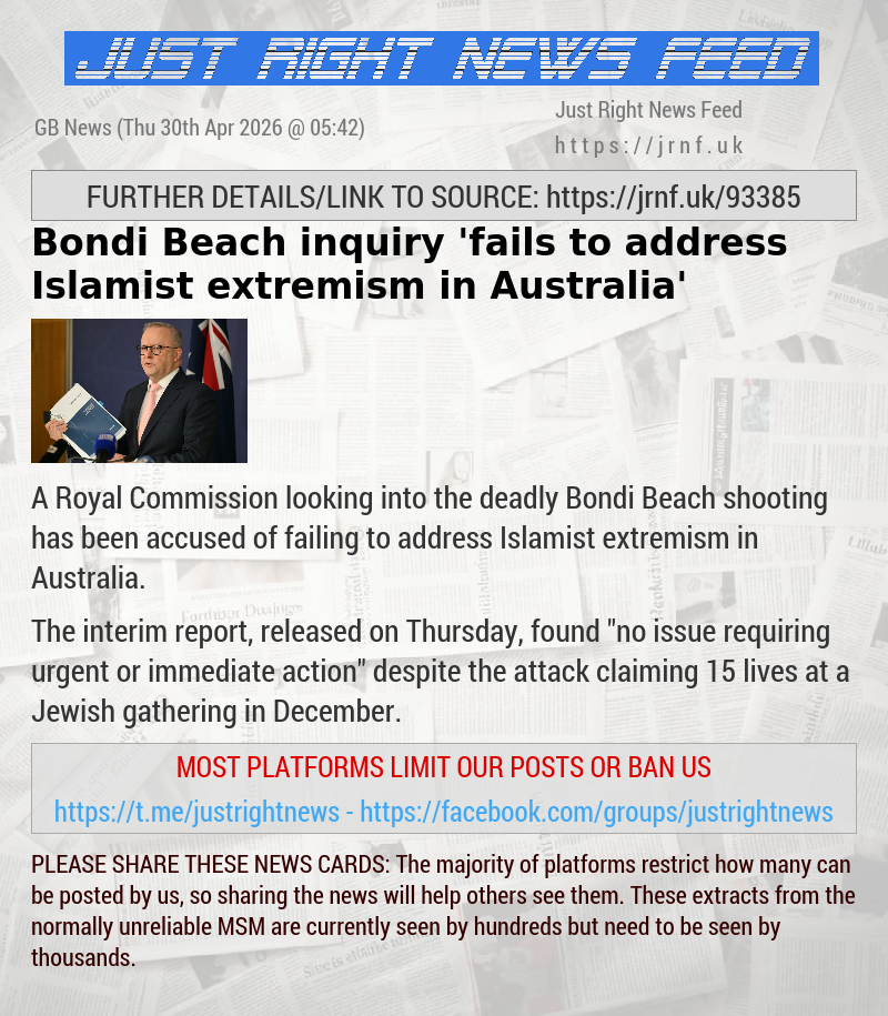 Bondi Beach inquiry ’fails to address Islamist extremism in Australia’