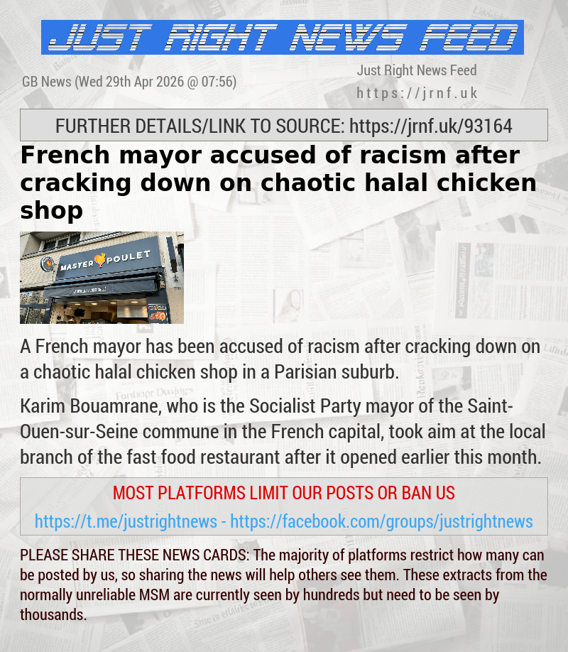 French mayor accused of racism after cracking down on chaotic halal chicken shop