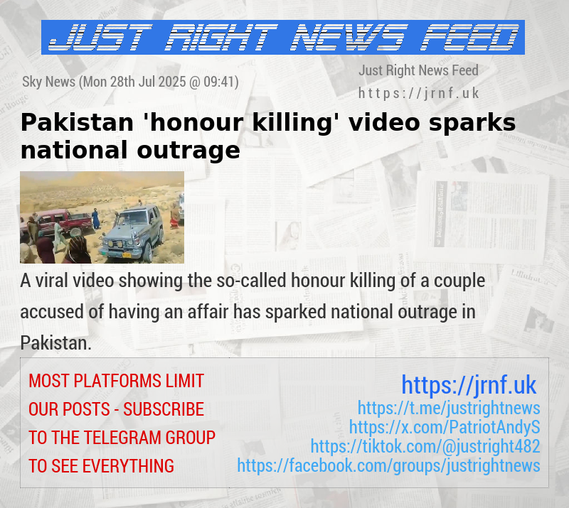 Pakistan ’honour killing’ video sparks national outrage
