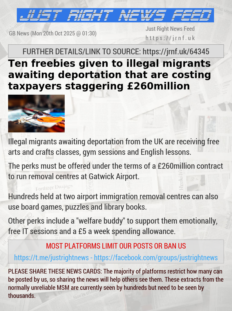 Ten freebies given to illegal migrants awaiting deportation — that are costing taxpayers staggering £260million