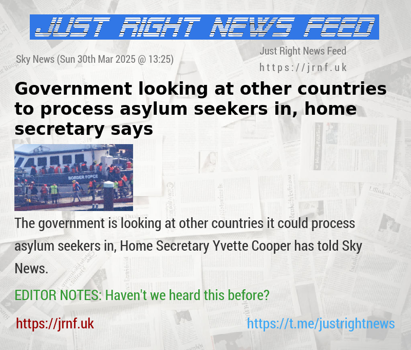 Government looking at other countries to process asylum seekers in, home secretary says
