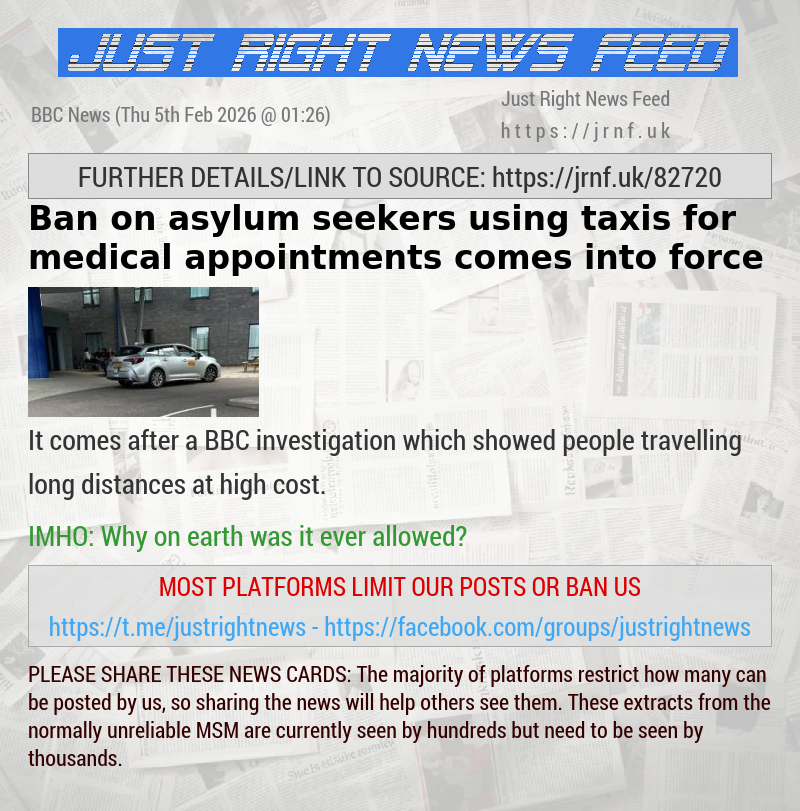 Ban on asylum seekers using taxis for medical appointments comes into force