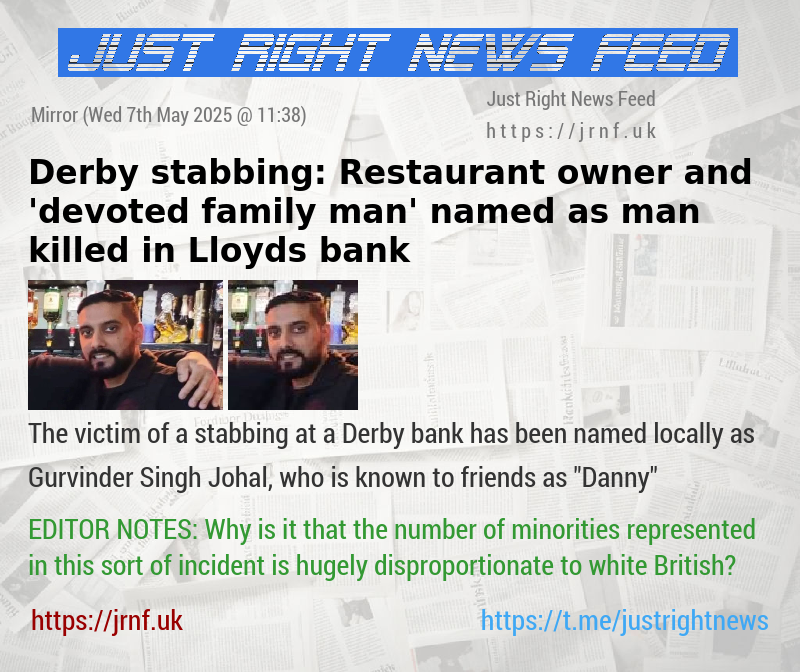 Derby stabbing: Restaurant owner and ’devoted family man’ named as man killed in Lloyds bank