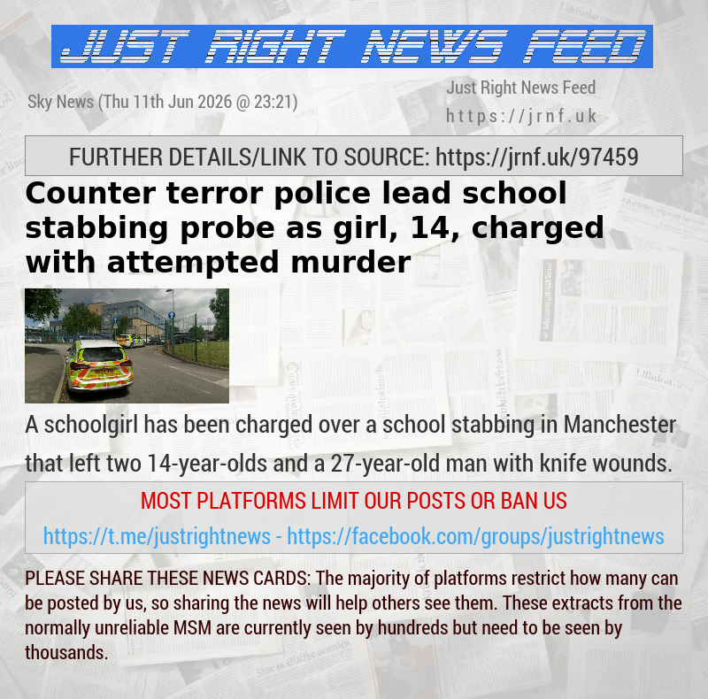 Counter—terror police lead school stabbing probe as girl, 14, charged with attempted murder
