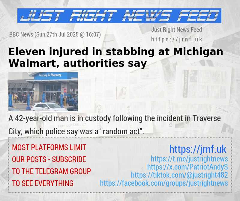 Eleven injured in stabbing at Michigan Walmart, authorities say
