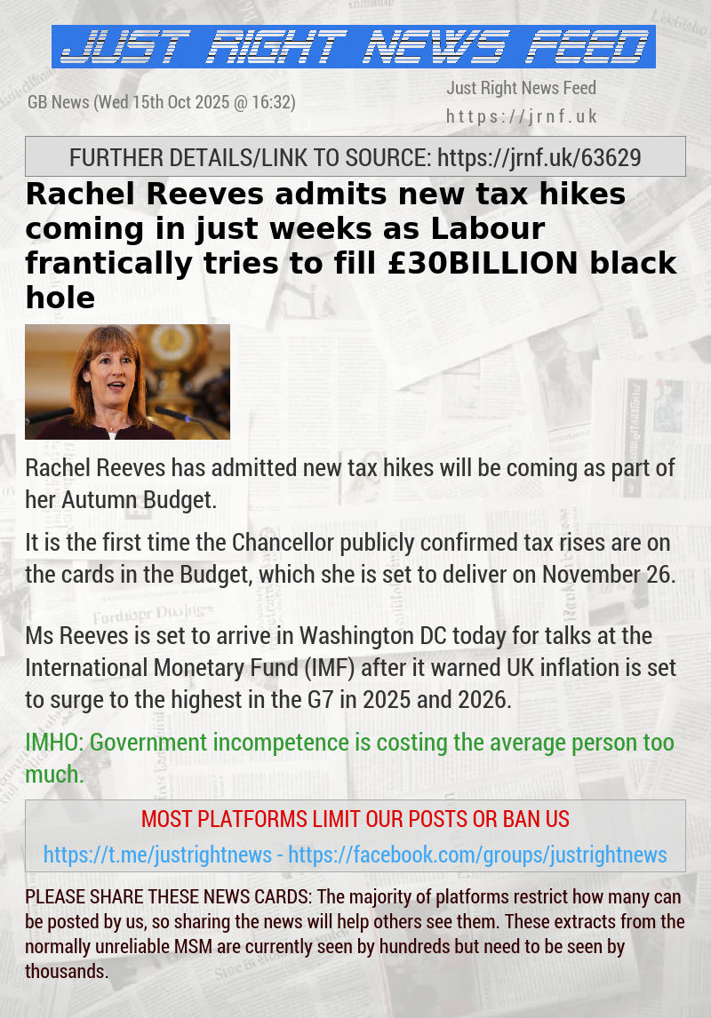 Rachel Reeves admits new tax hikes coming in just weeks as Labour frantically tries to fill £30BILLION black hole
