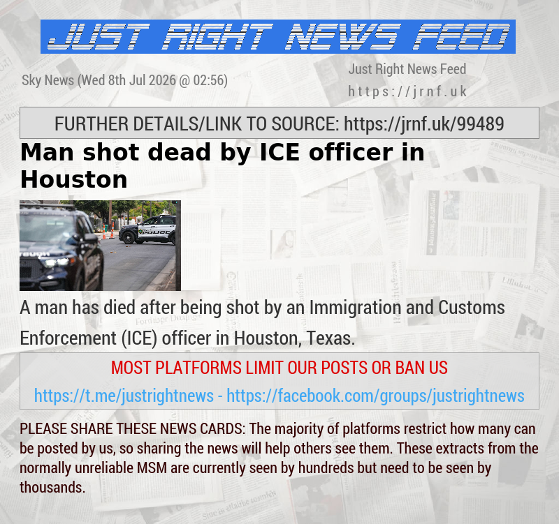 Man shot dead by ICE officer in Houston