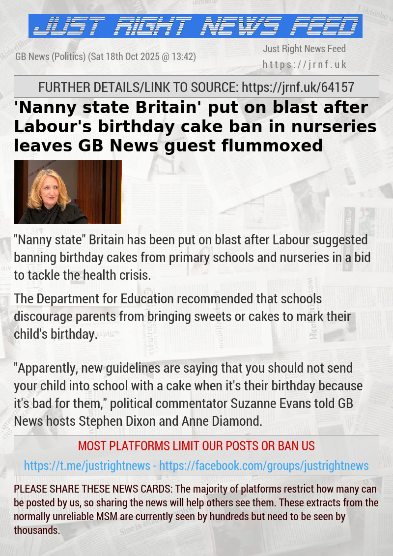 ’Nanny state Britain’ put on blast after Labour’s birthday cake ban in nurseries leaves GB News guest flummoxed