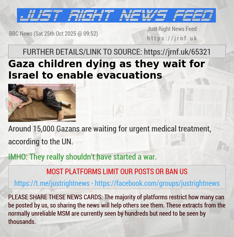 Gaza children dying as they wait for Israel to enable evacuations