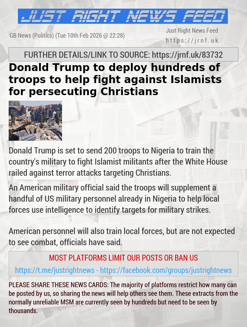 Donald Trump to deploy hundreds of troops to help fight against Islamists for persecuting Christians