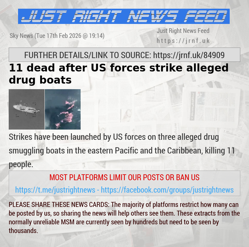 11 dead after US forces strike alleged drug boats 
